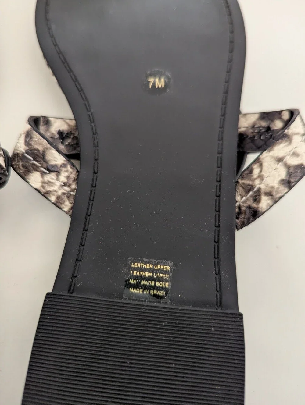 EUC! Tory Burch Miller Sandal In Black/Gray Snakeskin Print Size 7